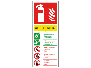 Wet Chemical Fire Extinguisher Safety Sign